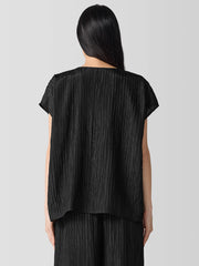 Textured Silk Jacquard V-Neck&nbsp;Top