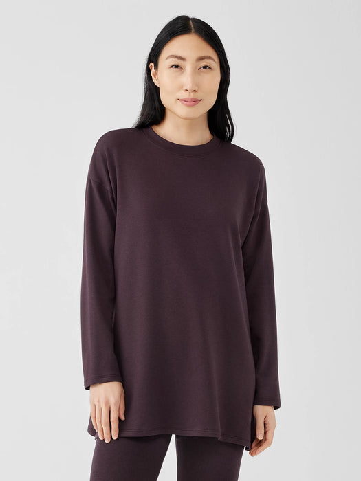 Cozy Brushed Terry Hug Crew Neck Long Top