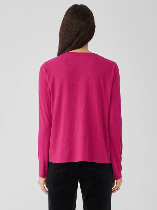 Organic Cotton Slub V-Neck Top