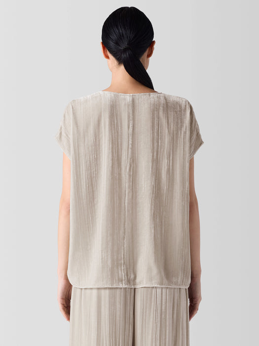 Crushed Velvet V-Neck Square Top