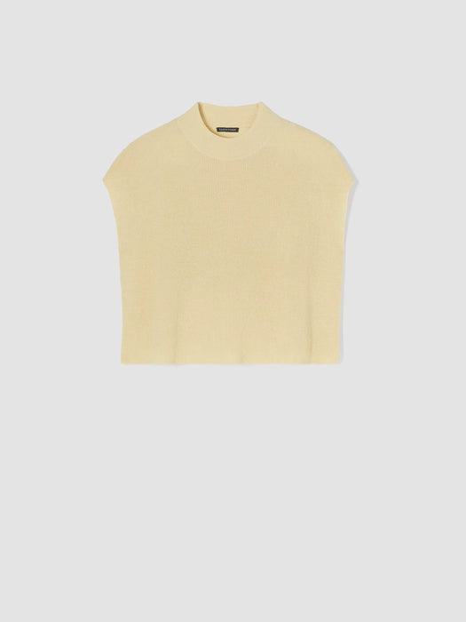 Organic Linen Cotton Mock Neck Top