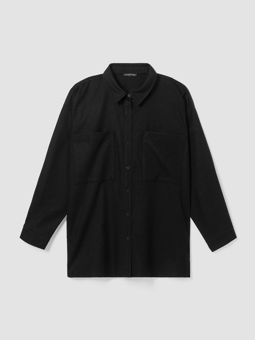 Soft Wool Flannel Classic Collar Shirt