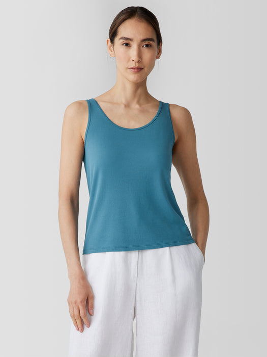 Stretch Silk Jersey&nbsp;Scoop Neck Tank