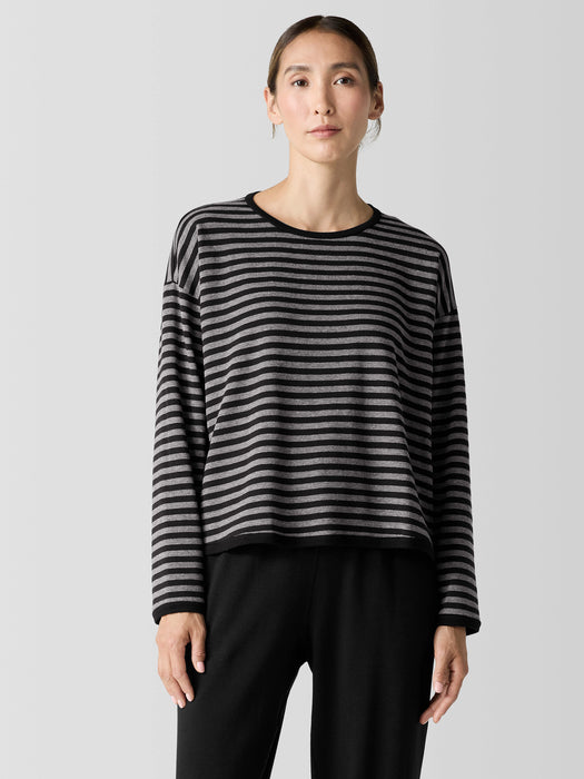 Striped Cozy Brushed Terry Box-Top