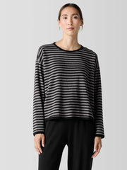 Striped Cozy Brushed Terry Box-Top