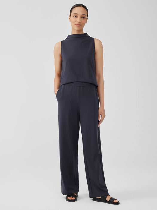 Pima Cotton Stretch Jersey Wide-Leg Pant
