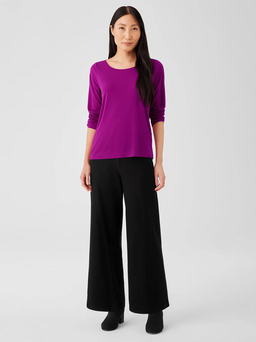 Stretch Silk Jersey Scoop Neck Top