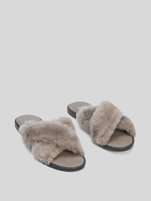 Cross Shearling Slipper