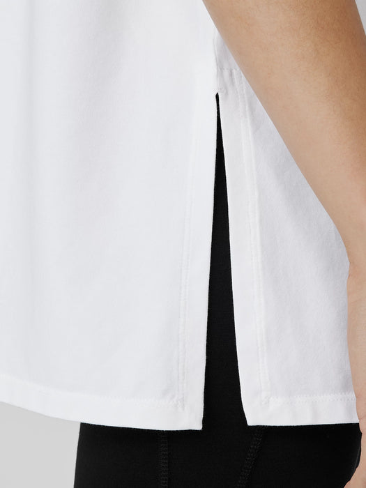 Pima Cotton Stretch Jersey Bateau Neck Long Top