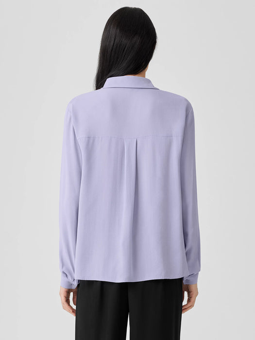 Silk Georgette Crepe Classic Collar Shirt