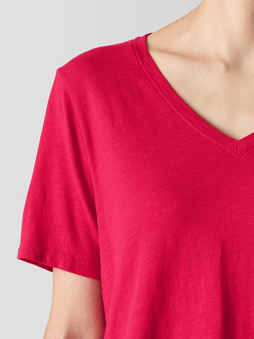 Organic Cotton Slubby Jersey&nbsp;V-Neck Tee