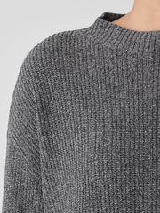 Silk Noil Funnel Neck Top