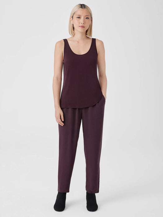 Stretch Silk Jersey Scoop Neck Tank