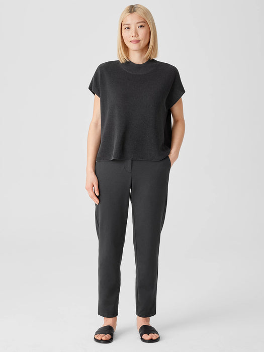 Organic Linen Cotton Mock Neck Top