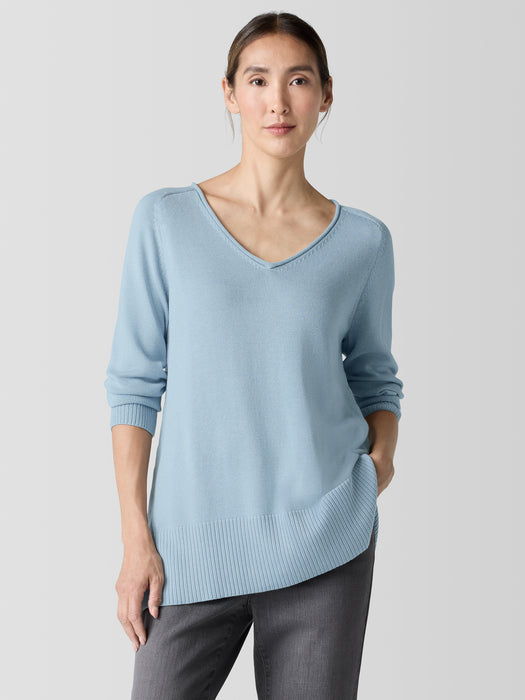 Peruvian Cotton Blend V-Neck Top