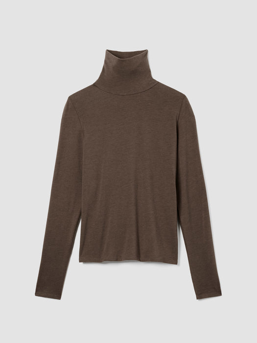 Sheer Knit Turtleneck Top