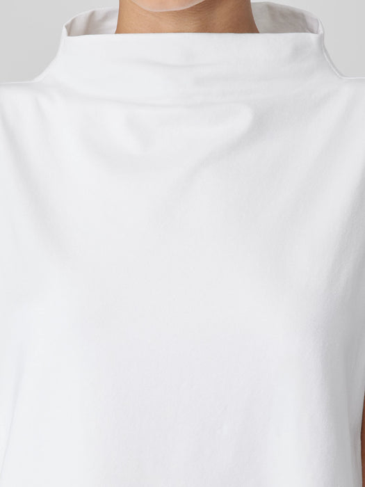 Pima Cotton Stretch Jersey Funnel Neck Tank