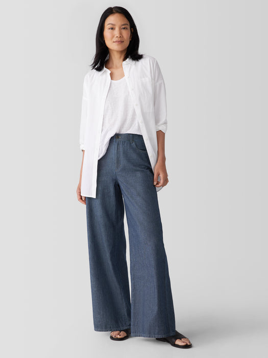 Airy Organic Cotton Twill&nbsp;Wide Trouser Pant