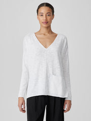 Organic Linen Cotton Slub V-Neck Top