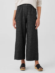 Tweedy Hemp Cotton Wide-Leg Pant