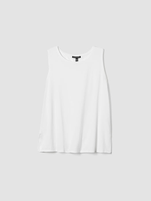Stretch Jersey Knit Jewel Neck Tank