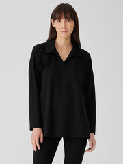 Pima Cotton Stretch Jersey Classic Collar&nbsp;Top