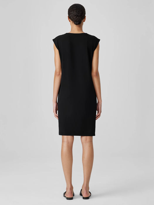 Pima Cotton Stretch Jersey Round Neck Dress