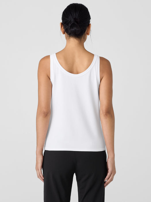 Pima Cotton Stretch Jersey Scoop Neck Tank