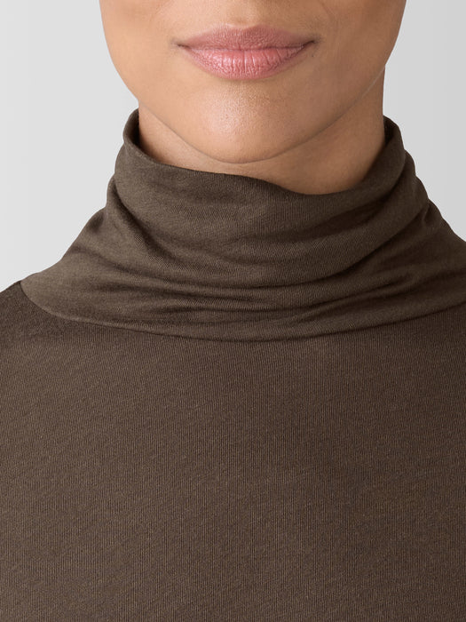 Sheer Knit Turtleneck Top