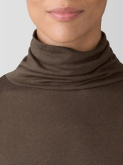Sheer Knit Turtleneck Top