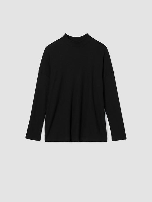 Cozy Waffle Knit Mock Neck Top