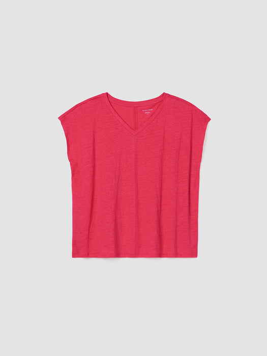 Organic Linen Jersey V-Neck Tee