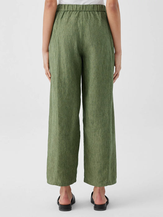 Washed Organic Linen D&eacute;lav&eacute; Wide Trouser Pant