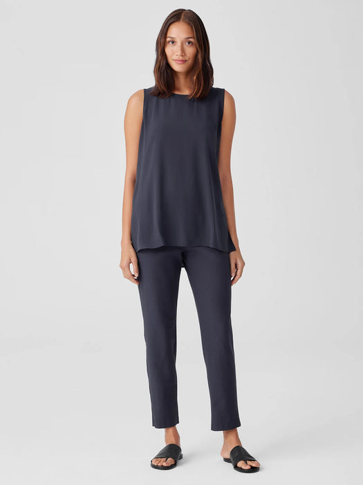 Silk Georgette Crepe&nbsp;Ballet Neck Long Tank