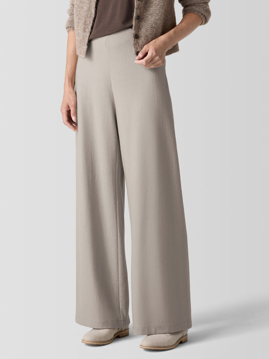 Felted Wool Jersey&nbsp;Wide-Leg Long Pant in Regenerative Wool