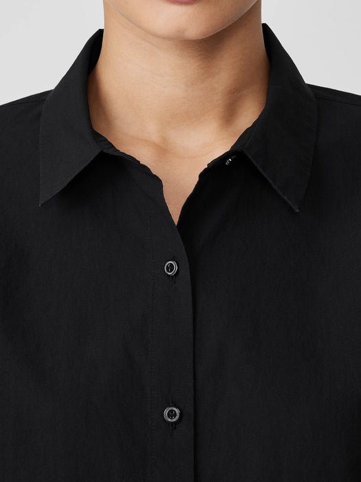 Washed Organic Cotton Poplin Classic Collar Shirt