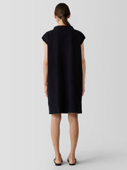 Organic Cotton Ripple Mock Neck Dress