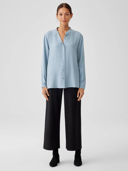Boiled Wool Jersey Wide-Leg Pant