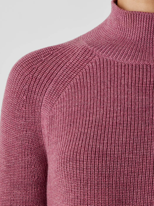 Merino Cropped Turtleneck Top in Regenerative Wool