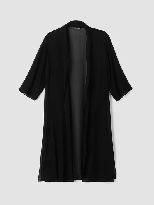Sheer Silk Georgette High Collar Jacket