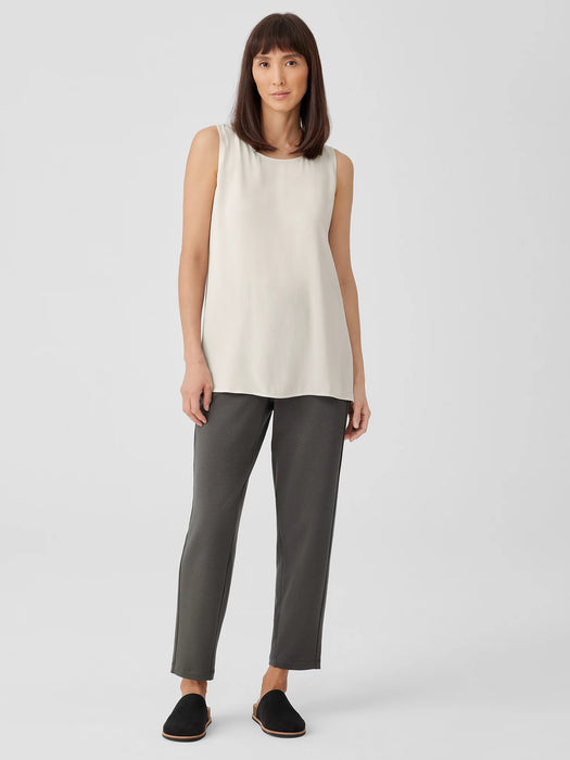 Silk Georgette Crepe&nbsp;Ballet Neck Long Tank