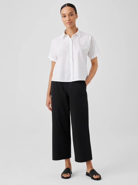 Cotton Blend Ponte Wide-Leg Pant