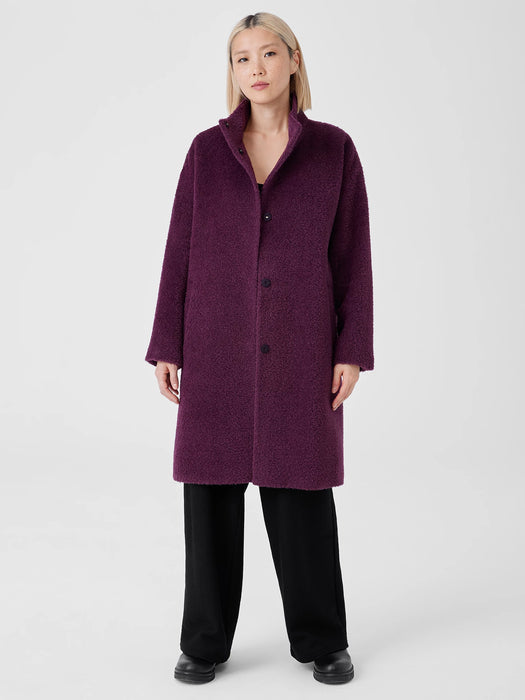 Sheared Suri Alpaca Stand Collar Coat