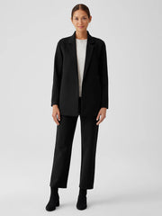 Washable Flex Ponte Notch Collar Long Blazer