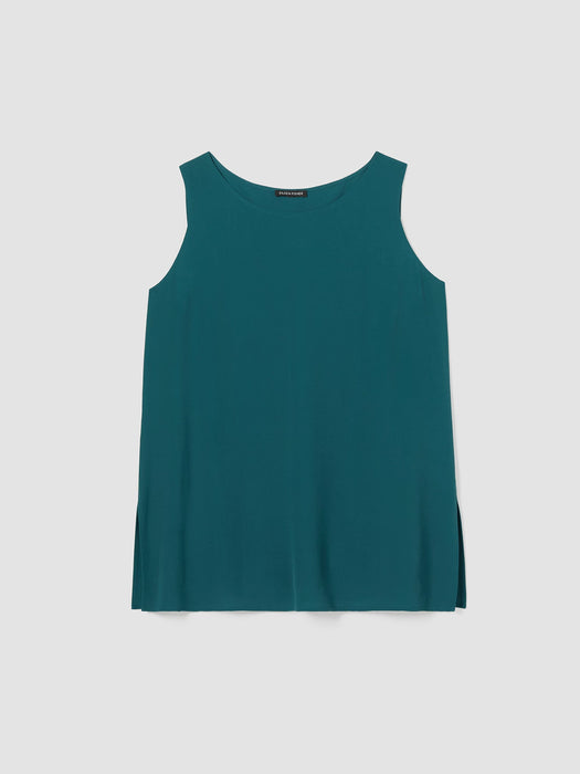 Silk Georgette Crepe&nbsp;Ballet Neck Long Tank