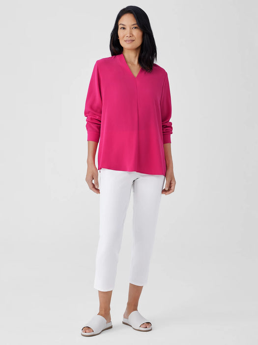 Washable Stretch Crepe Pant with Slits