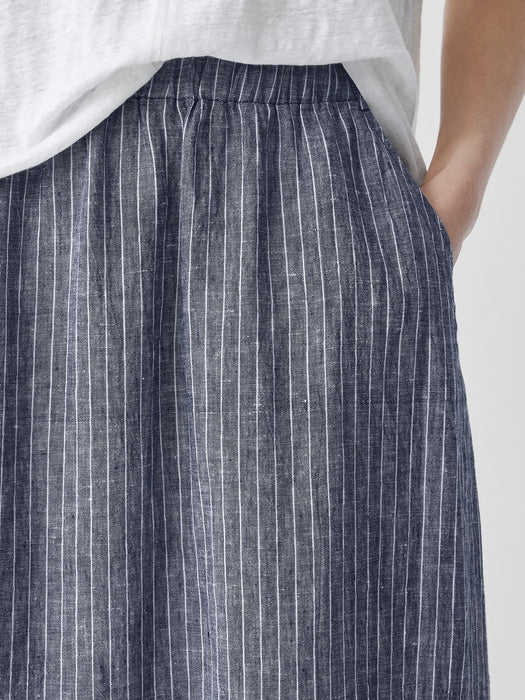 Puckered Organic Linen Pocket Skirt