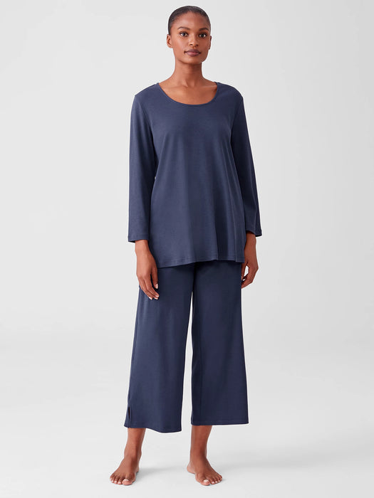 Cozy Organic Cotton Interlock Wide-Leg Pant