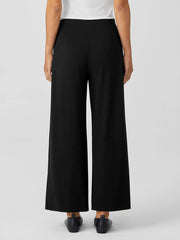 Stretch Jersey Knit Wide-Leg Pant