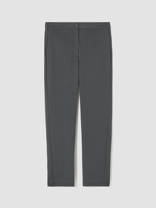 Cotton Blend Ponte High-Waisted Slim Pant